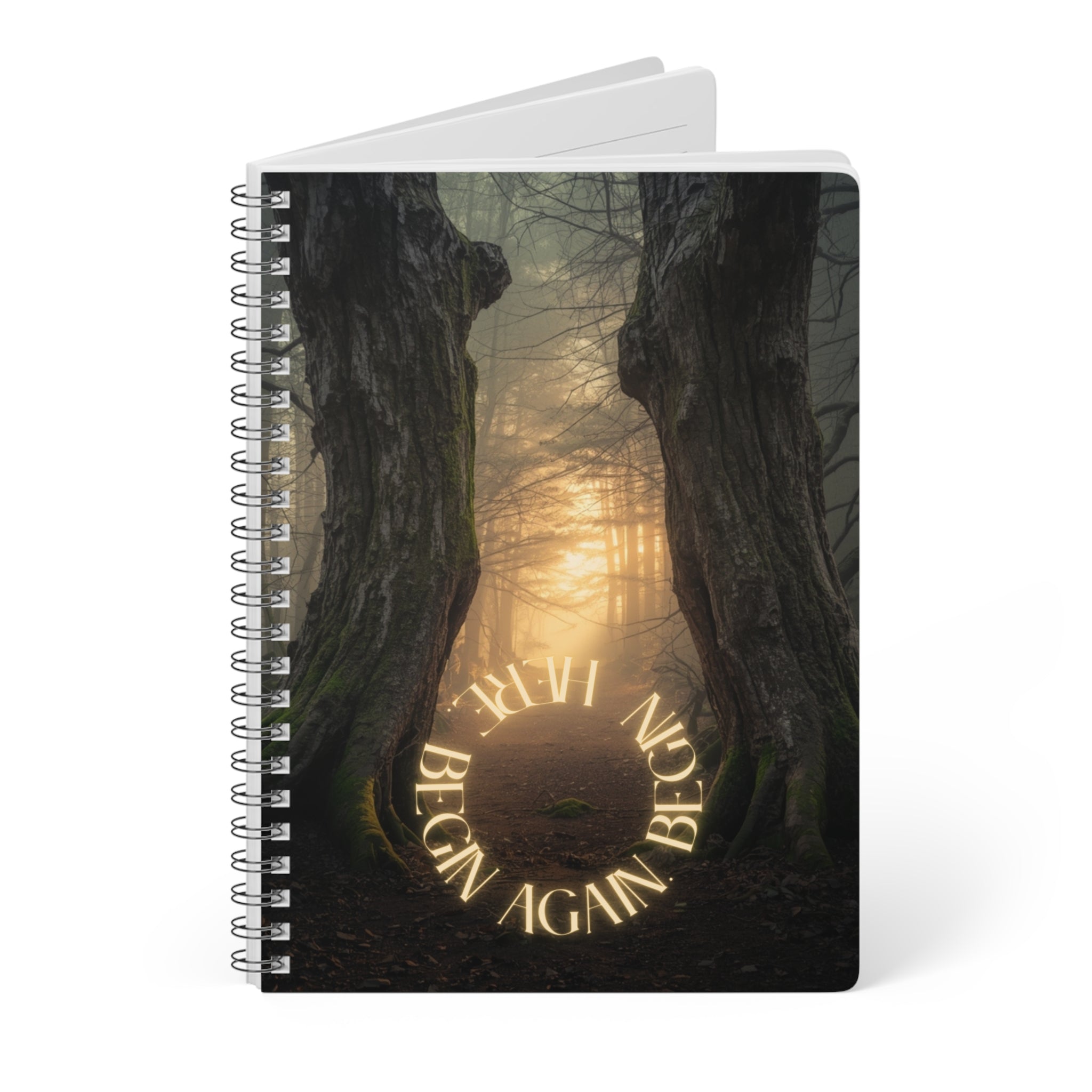 "Begin Again. Begin Here." Inspirational Journal A5 Wire-O bound Notebook