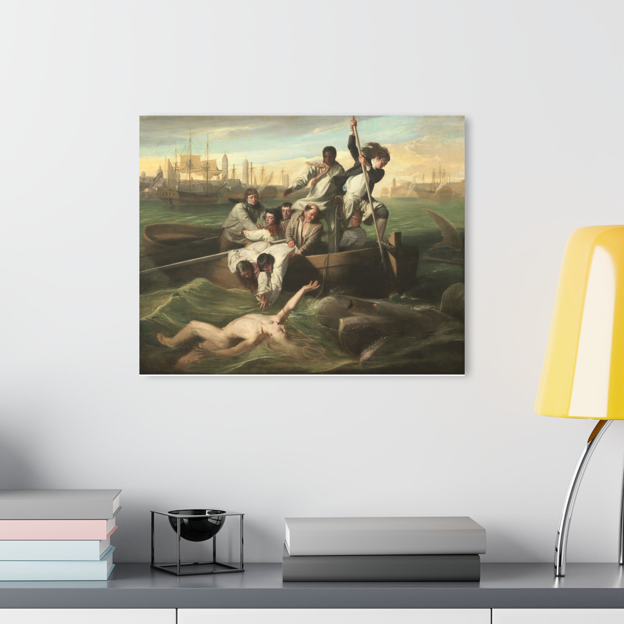 Acrylic Print — Classical Seaside Rescue Painting