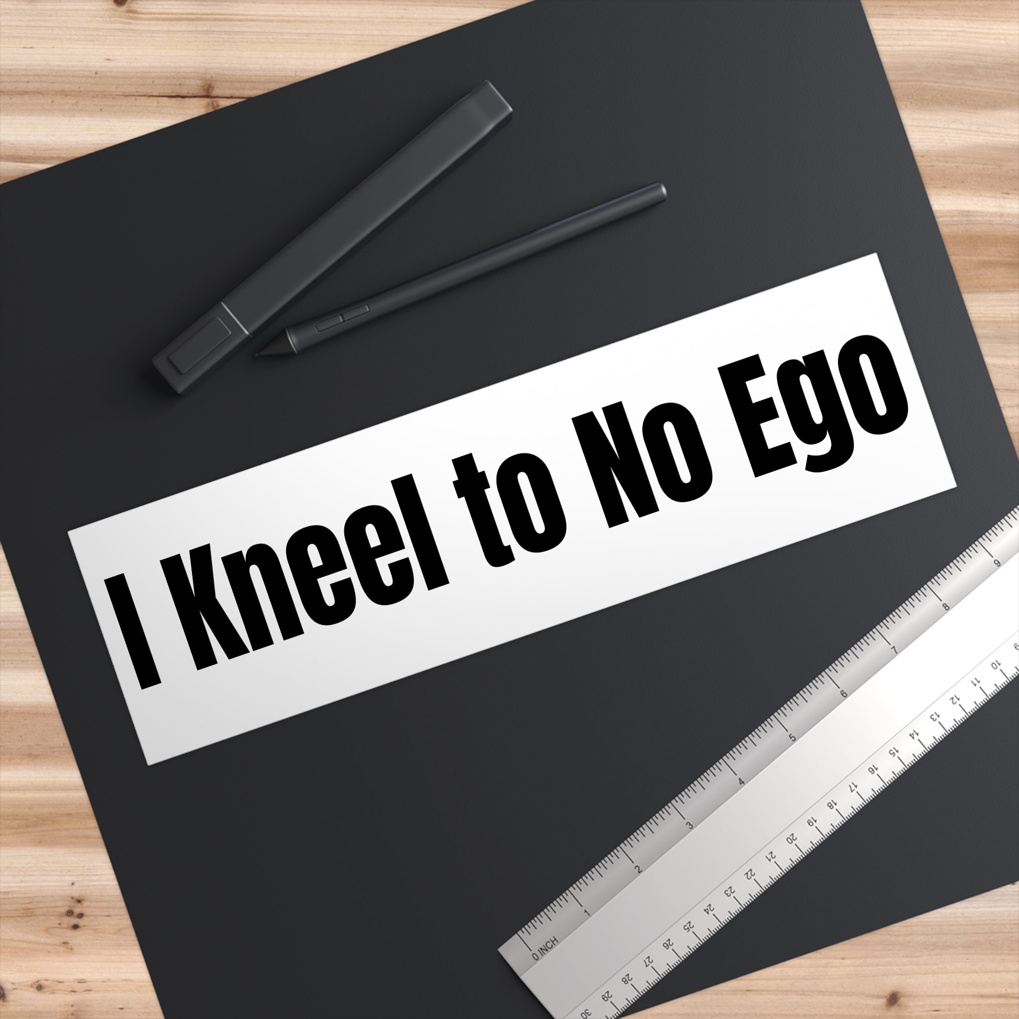 "I Kneel to No Ego" — White Vinyl Sticker