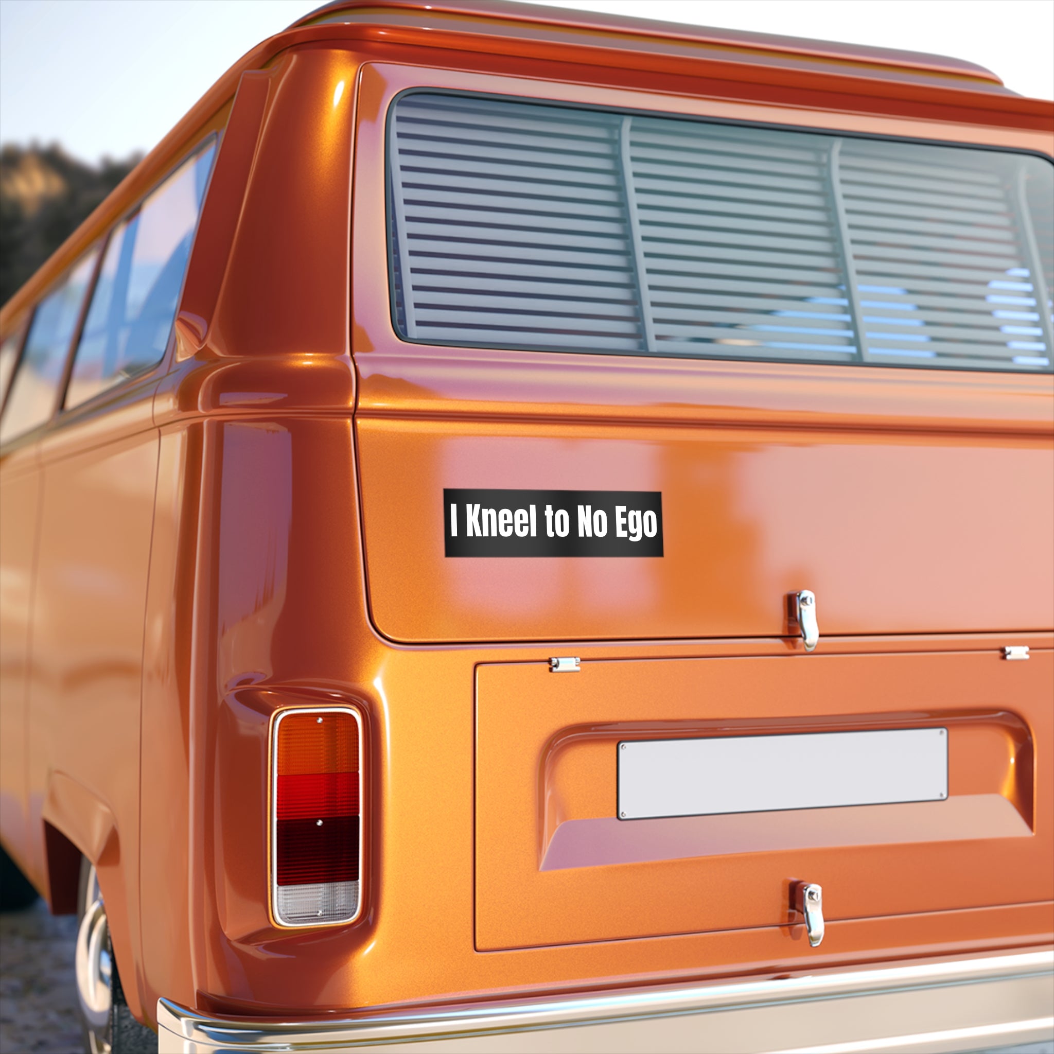"I Kneel to No Ego" — Black Vinyl Sticker