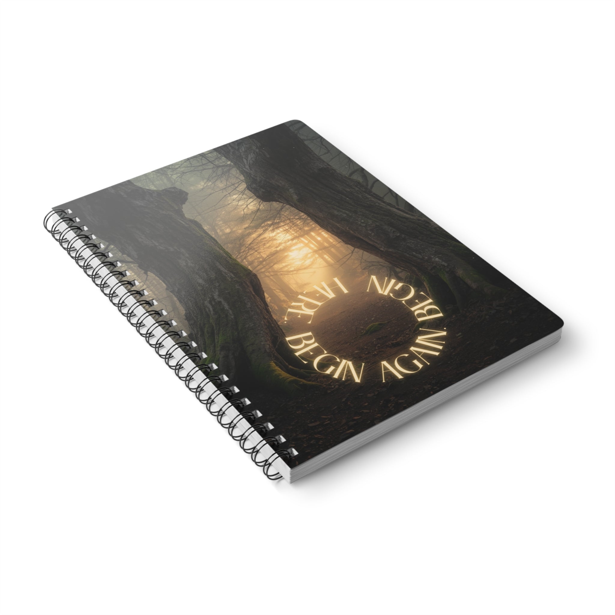 "Begin Again. Begin Here." Inspirational Journal A5 Wire-O bound Notebook
