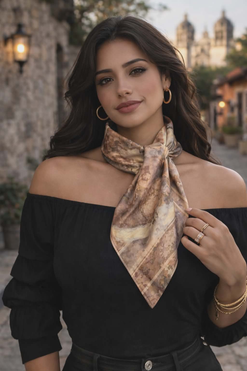The Sun That Watches | Threaded Horizons Silk Scarf