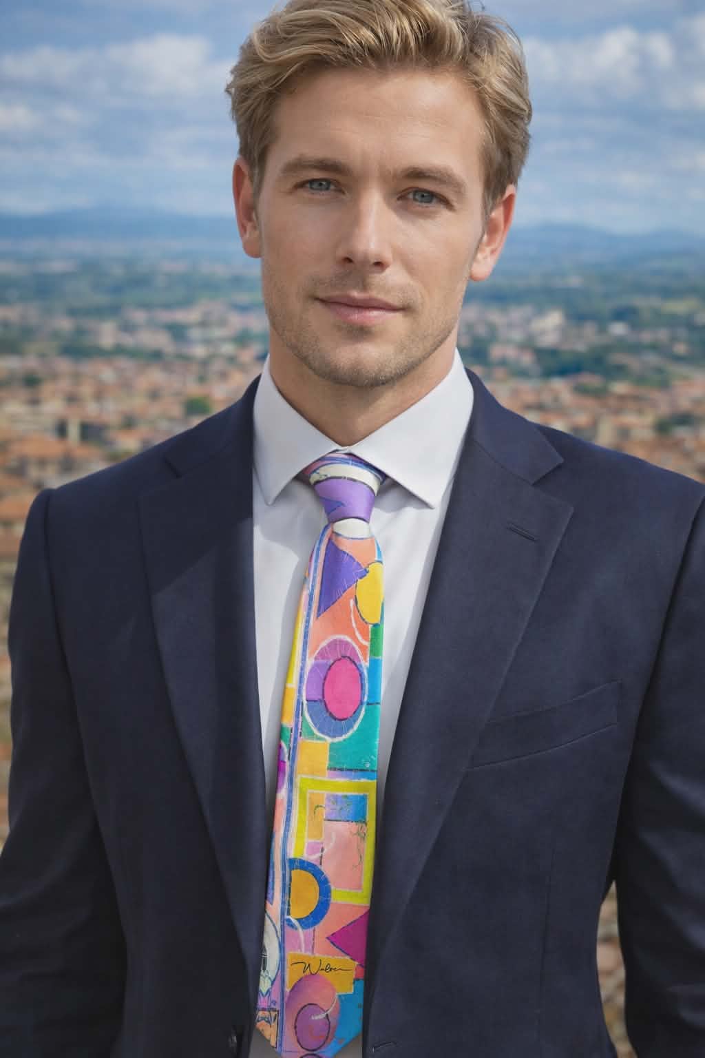 Geometric Resonance | Threaded Horizons Silk Tie