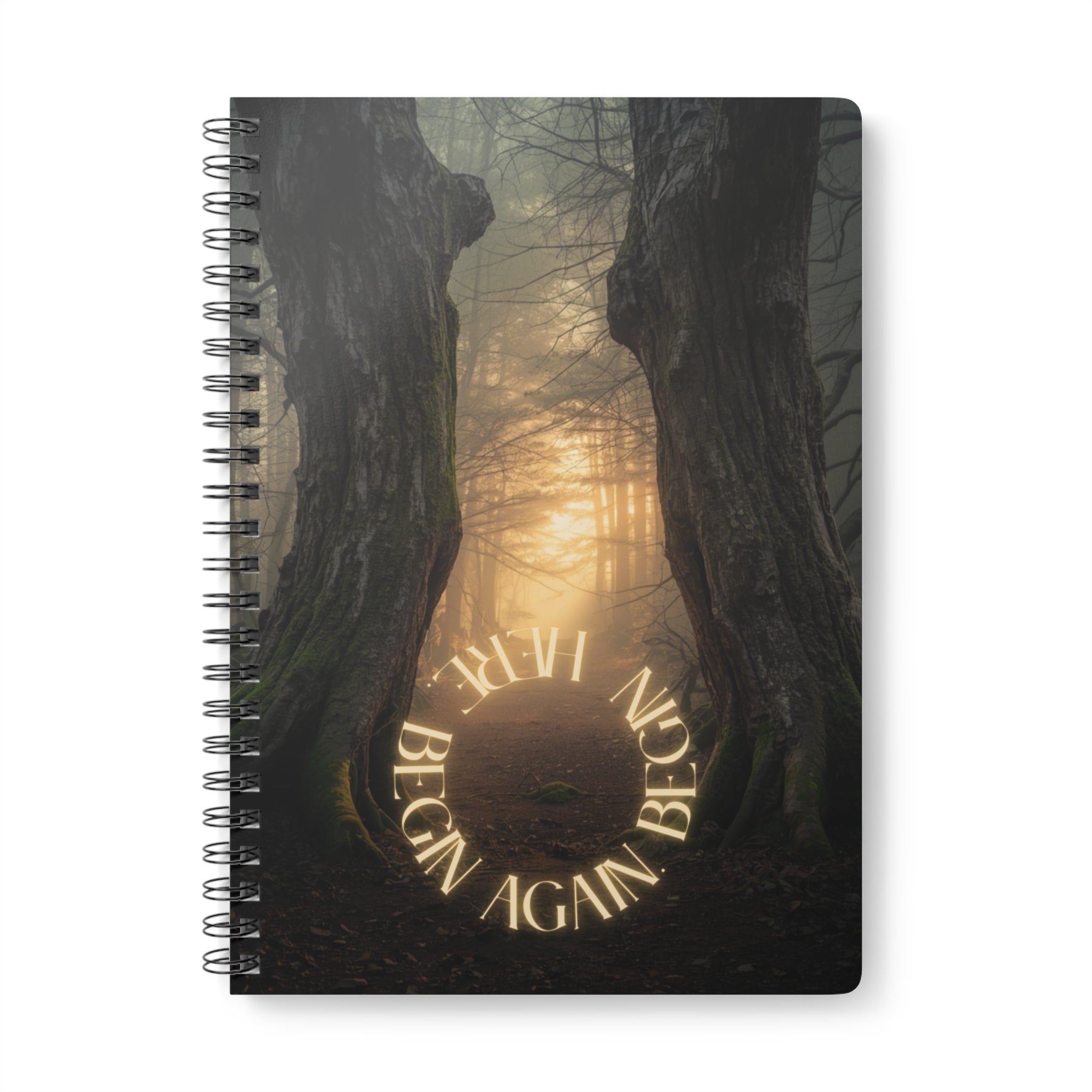 "Begin Again. Begin Here." Inspirational Journal A5 Wire-O bound Notebook