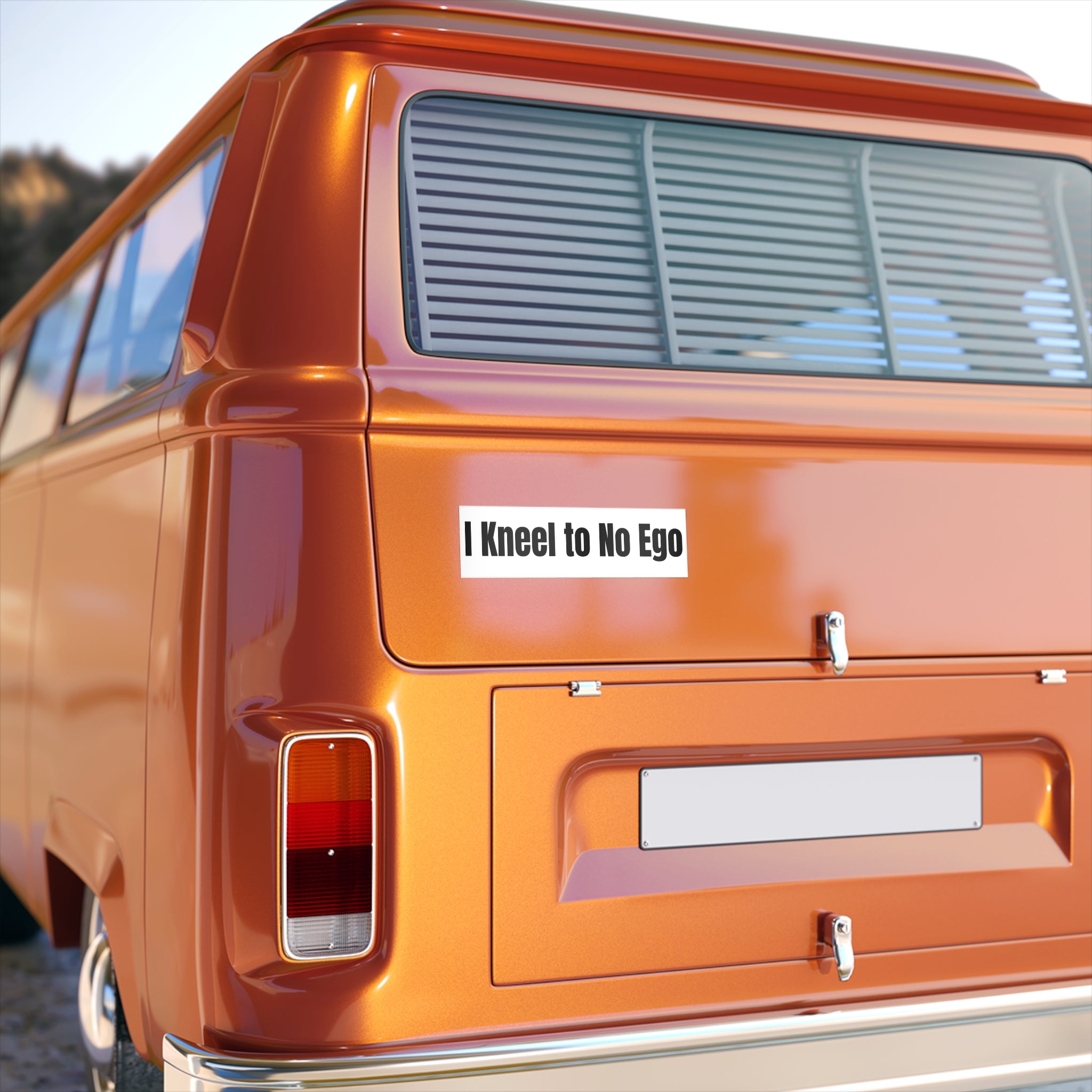 "I Kneel to No Ego" — White Vinyl Sticker