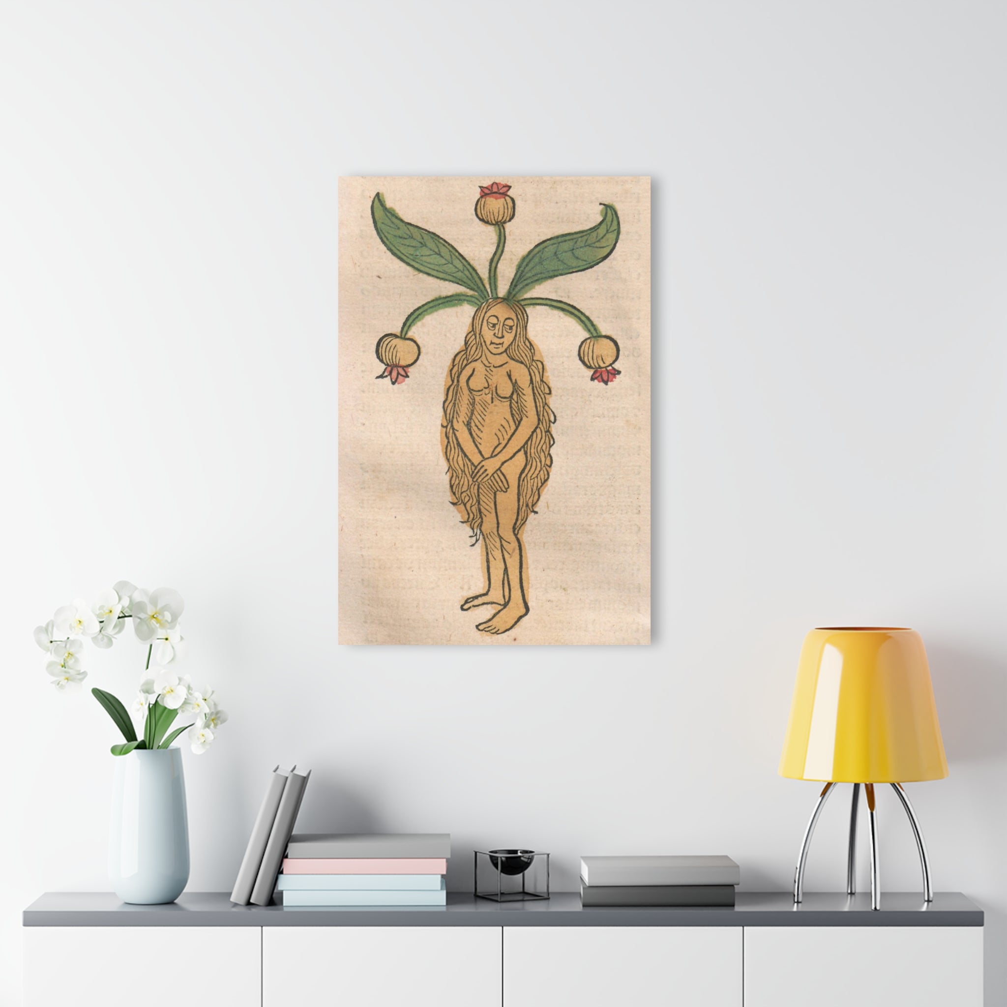 Acrylic Print – Vintage Botanical Greenwoman Illustration