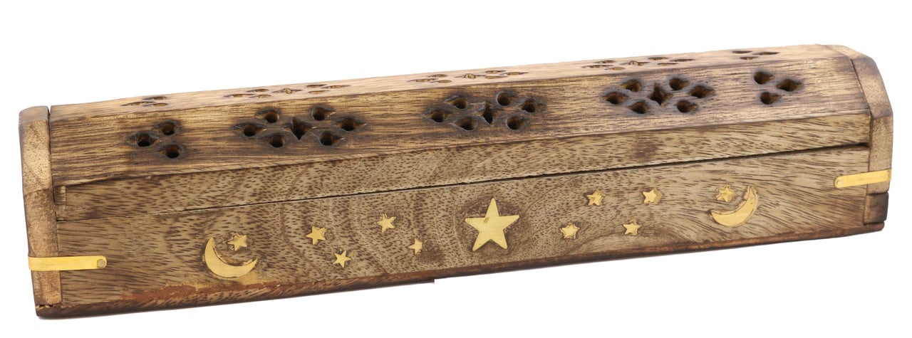 Metal Inlay Wooden Incense Box