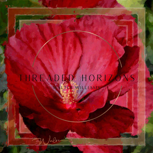 Crimson Hibiscus | Threaded Horizons Silk Scarf