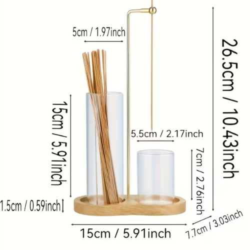 Glass & Brass Incense Holder