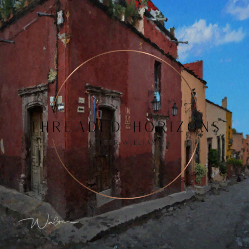 Red Wall, Quiet Street | Threaded Horizons Silk Scarf