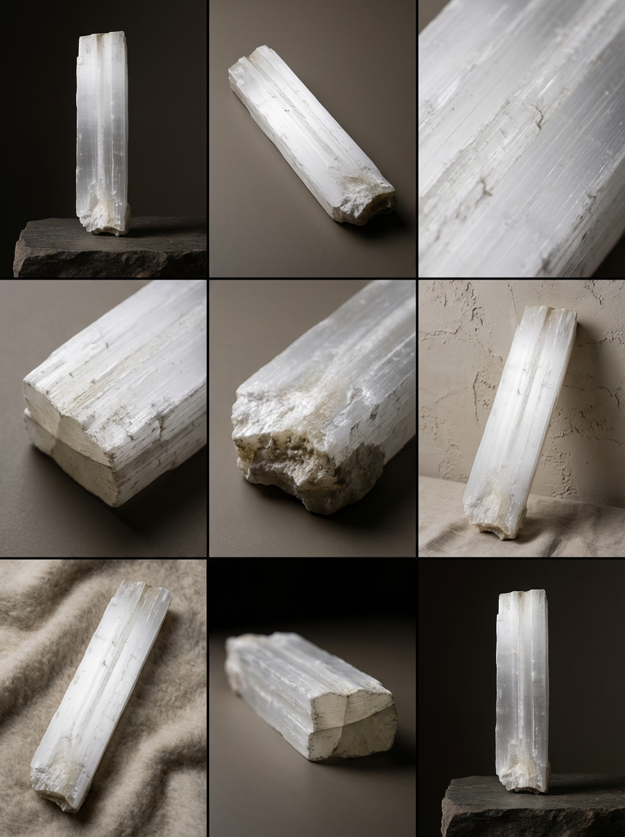Selenite Logs – Massive Natural White Selenite (23–25 lbs)