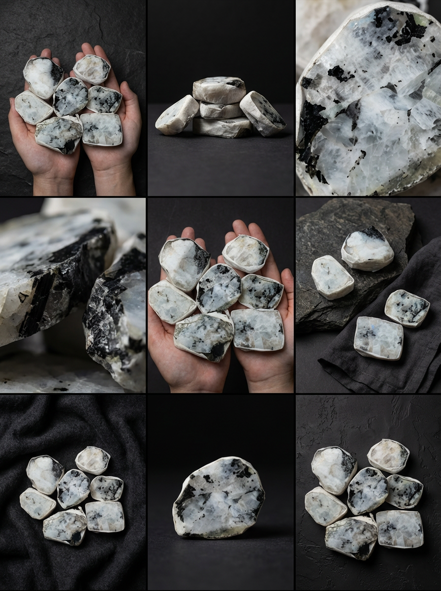 Rainbow Moonstone – Premium Natural Polished Stones (1.5–2.5")