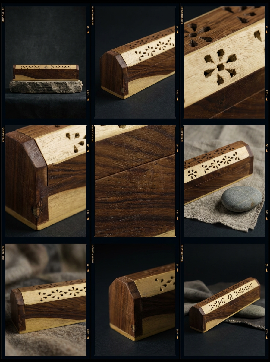 Two Tone Wooden Incense Box