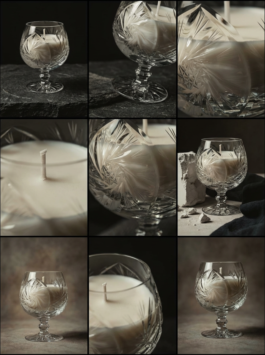 4 Inch Tall Vigil Glass - Single Wick Crystal Candle