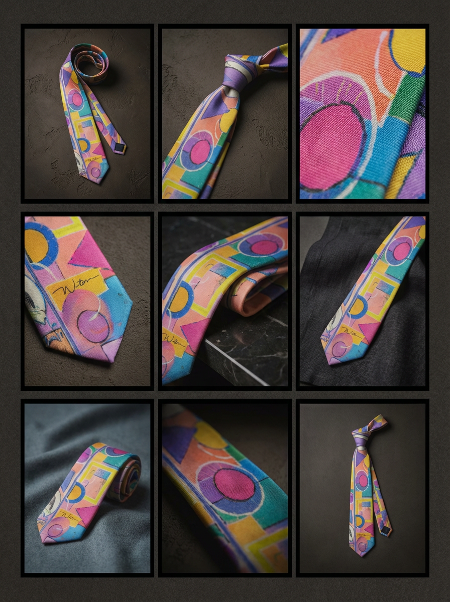 Geometric Resonance | Threaded Horizons Silk Tie